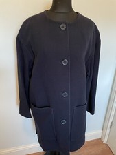 Alexon Women’s Navy Vintage Wool Pea Coat Size 8 Oversized Uk