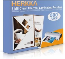 HERKKA 500 Pack Laminating Sheets, Holds 8.5 x 11 Inch 3 Mil 500PACK