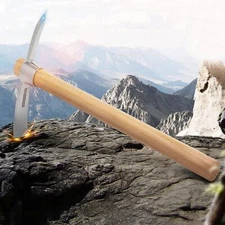 Small Pickax Mattock Ice Axe Wooden Handle Garden Pickaxe Geological Exploration