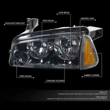 For 06-10 Dodge Charger Headlight/Lamp drivers side only Smoked Housing
