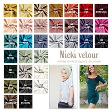 Nicki Stoff Meterware - Velourstoff, Nicky Velour, Samtstoff stretchig *Ab 50cm