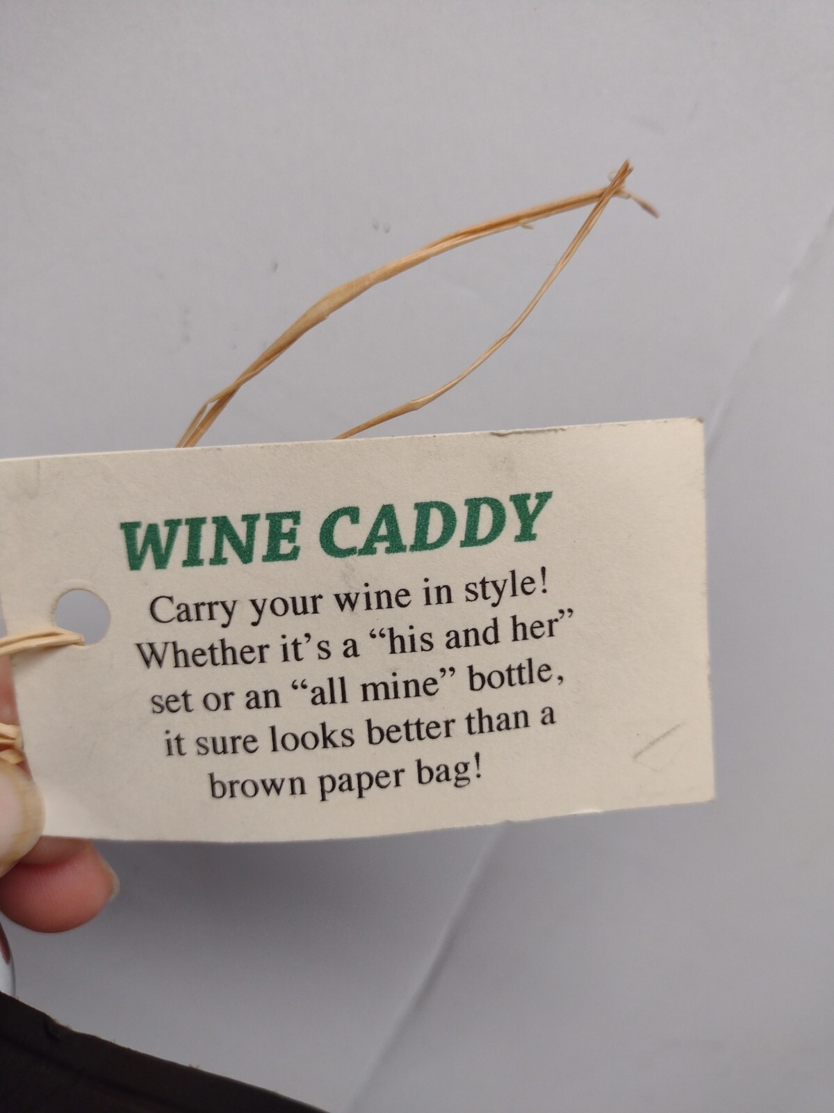 Triple LLL Genuine Brown Leather Wine Single Bottle Caddy O Carrier/Protector