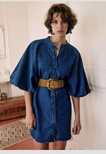 Sezane Denim Lila Dress size 4 blue denim