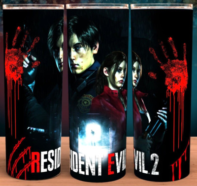 Resident Evil 2 Bloody Hand Print Cup Mug Tumbler 20oz