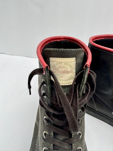 Indian Motorcycle Leather Bryant Vibram Sneakers Size 11 Black/red - Picture 14 of 14