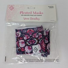 Vera Bradley Youth Face Masks Magenta Medallion Adjustable Elastic Pleated