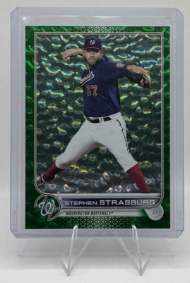 Stephen Strasburg 2022 Topps Series 2 - Green Foilboard Card# 492 Num 129/499