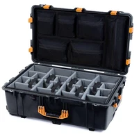 Black & Yellow Pelican 1650 case. Comes with grey dividers & lid organizer