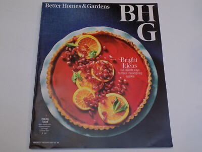 Better Homes Gardens Magazine 11 2022 Pomegranate Orange Cream Tart Thanksgiving