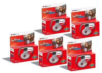 5x AgfaPhoto LeBox 400 Outdoor Asa Einwegkamera Hochzeit 27 Aufnahmen ohne Blitz