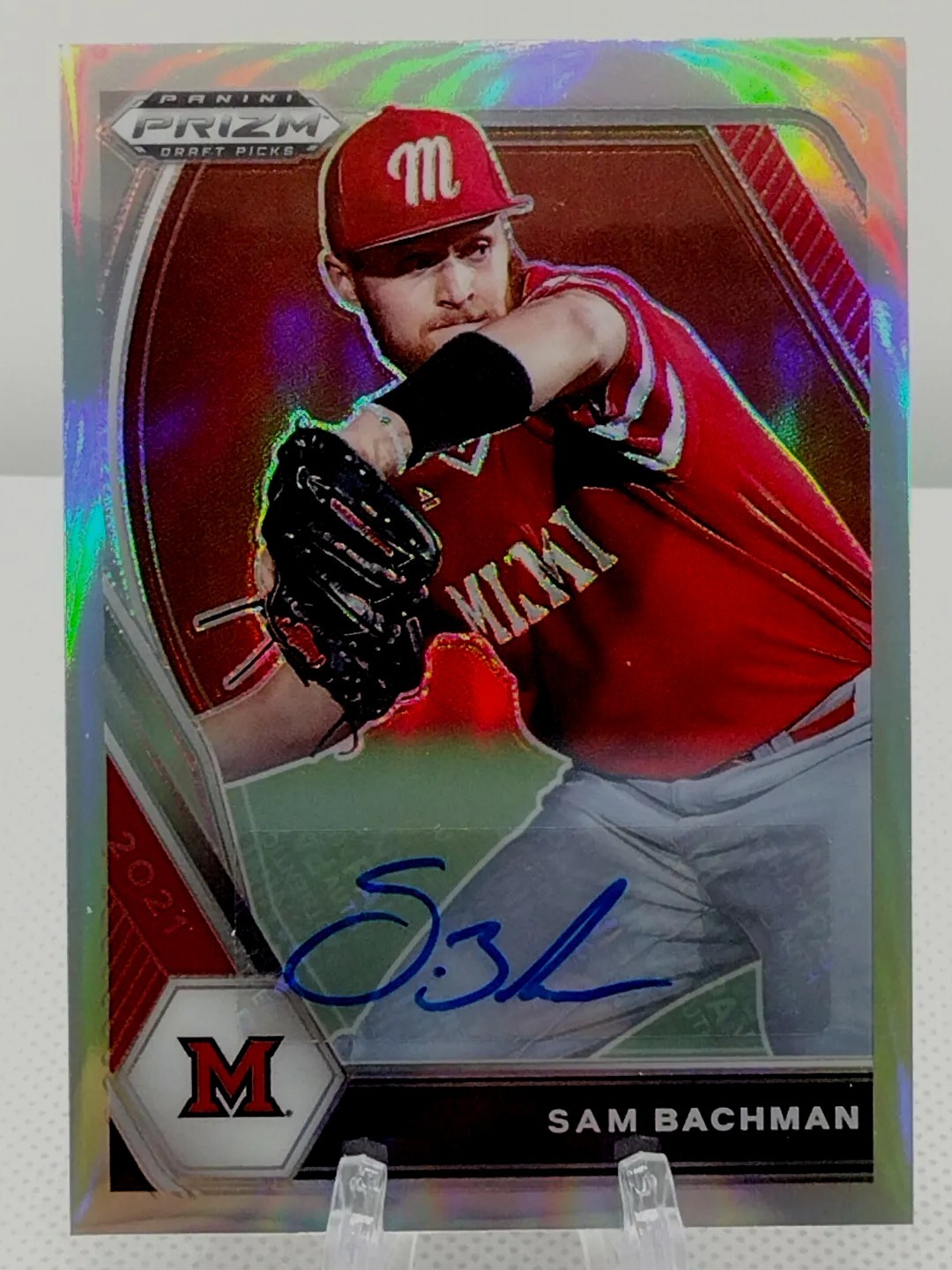 Sam Bachman Auto Silver Prizm 2021 Panini Prizm Draft Picks LA Angels  