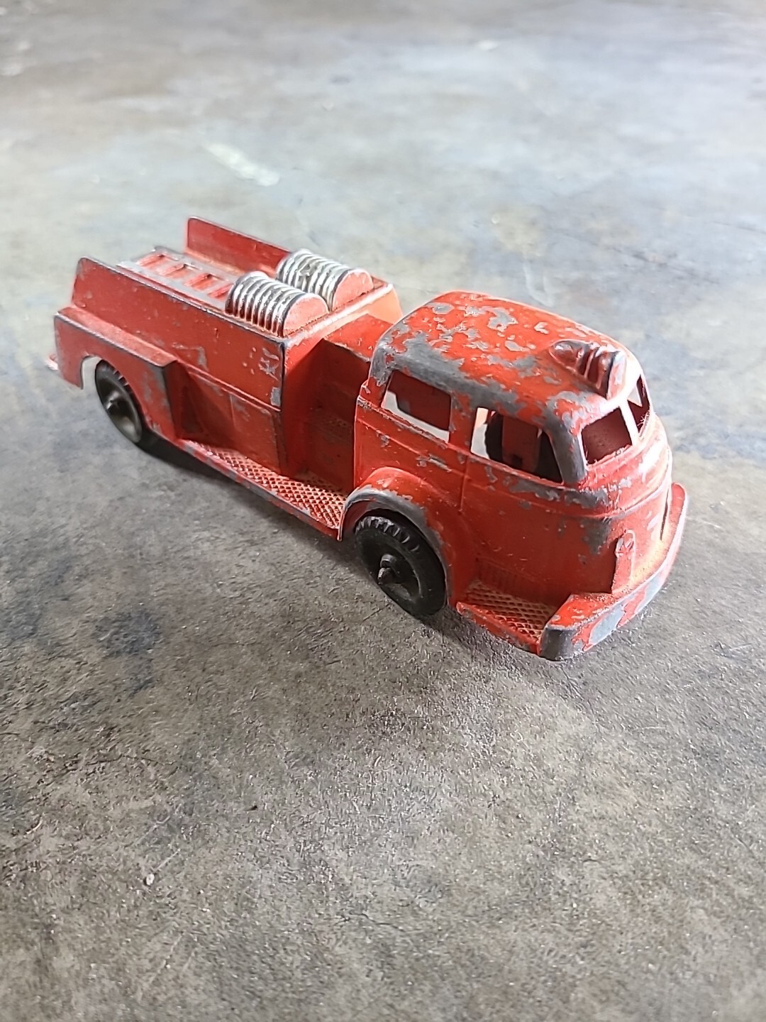 Louis Marx Wind Up Tractor Hubley Fire Truck 2 Toy Lot