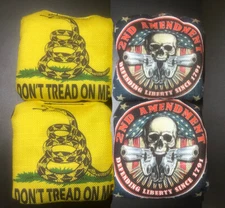 Don't Tread On Me/2nd Amendment Regulation Size Backyard Cornhole Bags Set of 8