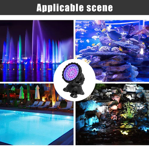 Lot 8 Submersible 36 LED RGB Pond Spot Lights for Underwater Pool Fountain IP68 - Picture 5 of 11