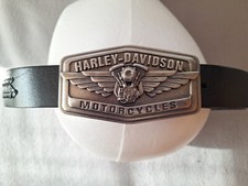 Harley Davidson Leather Belt and Buckle, Sz 28, New