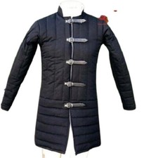 Medieval Thick Padded Viking Gambeson Costume Armour Black Cotton gambeson