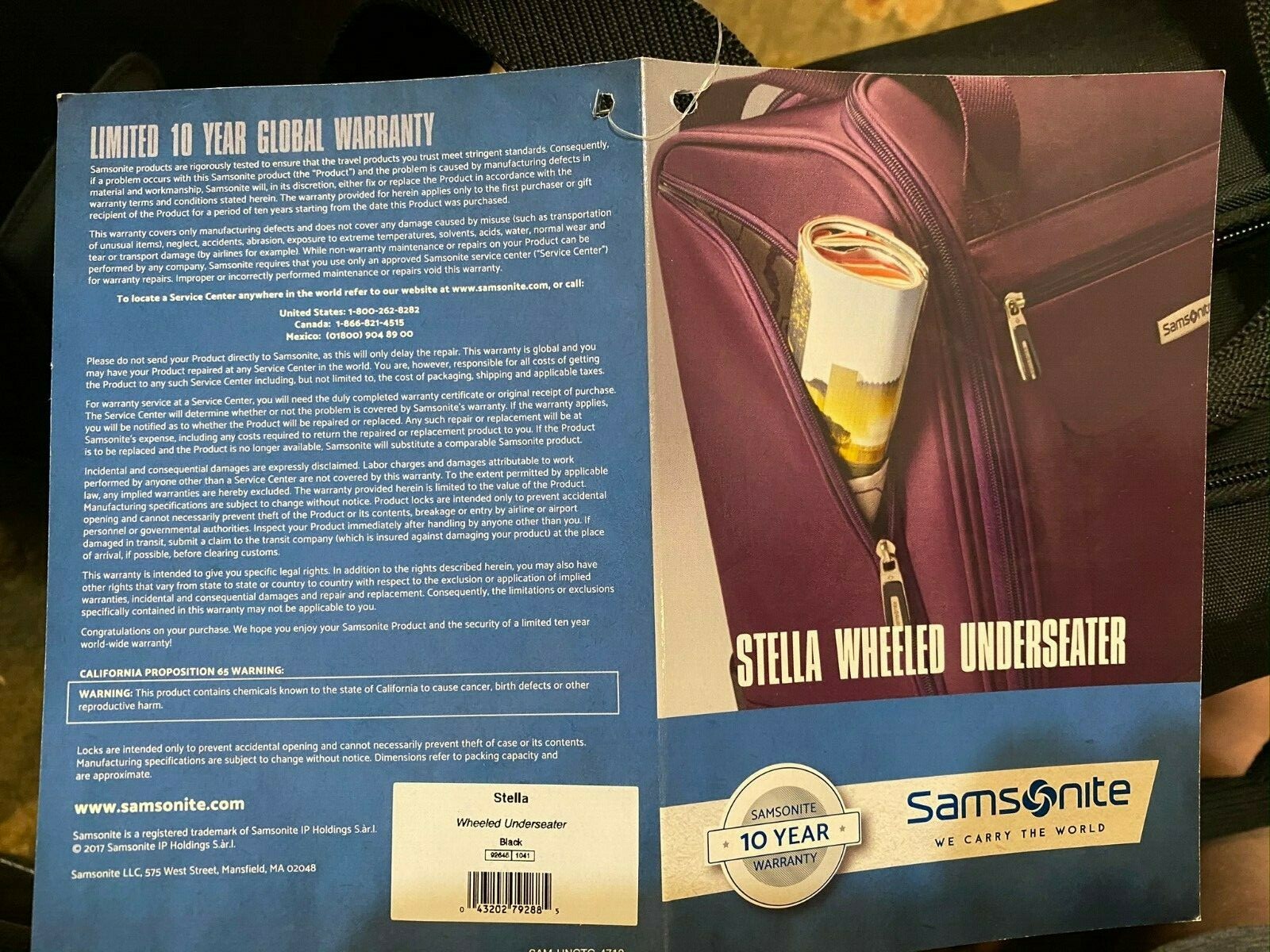 samsonite stella wheeled underseater