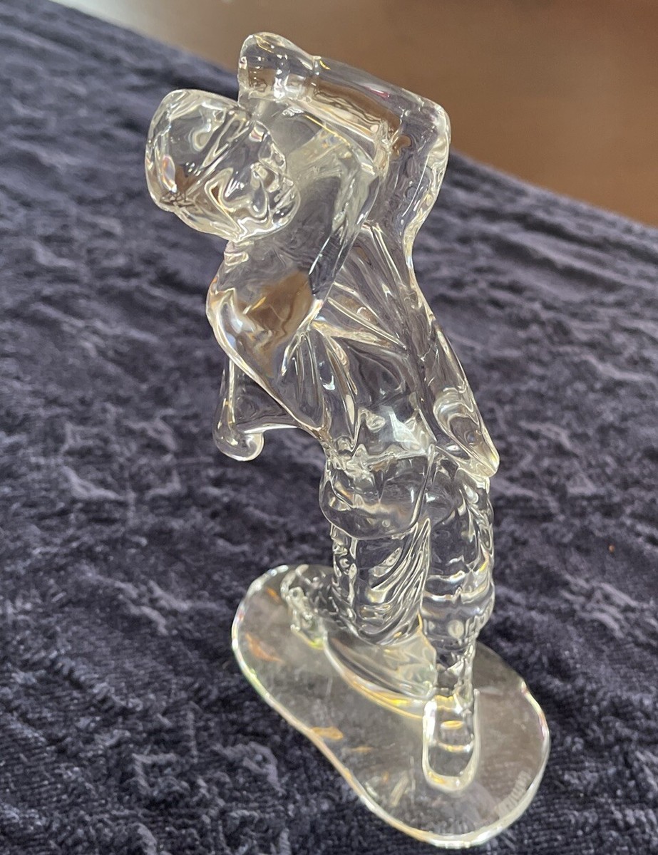 Waterford Crystal 6.5” Male Golfer Statue Art Glass St Exclusive