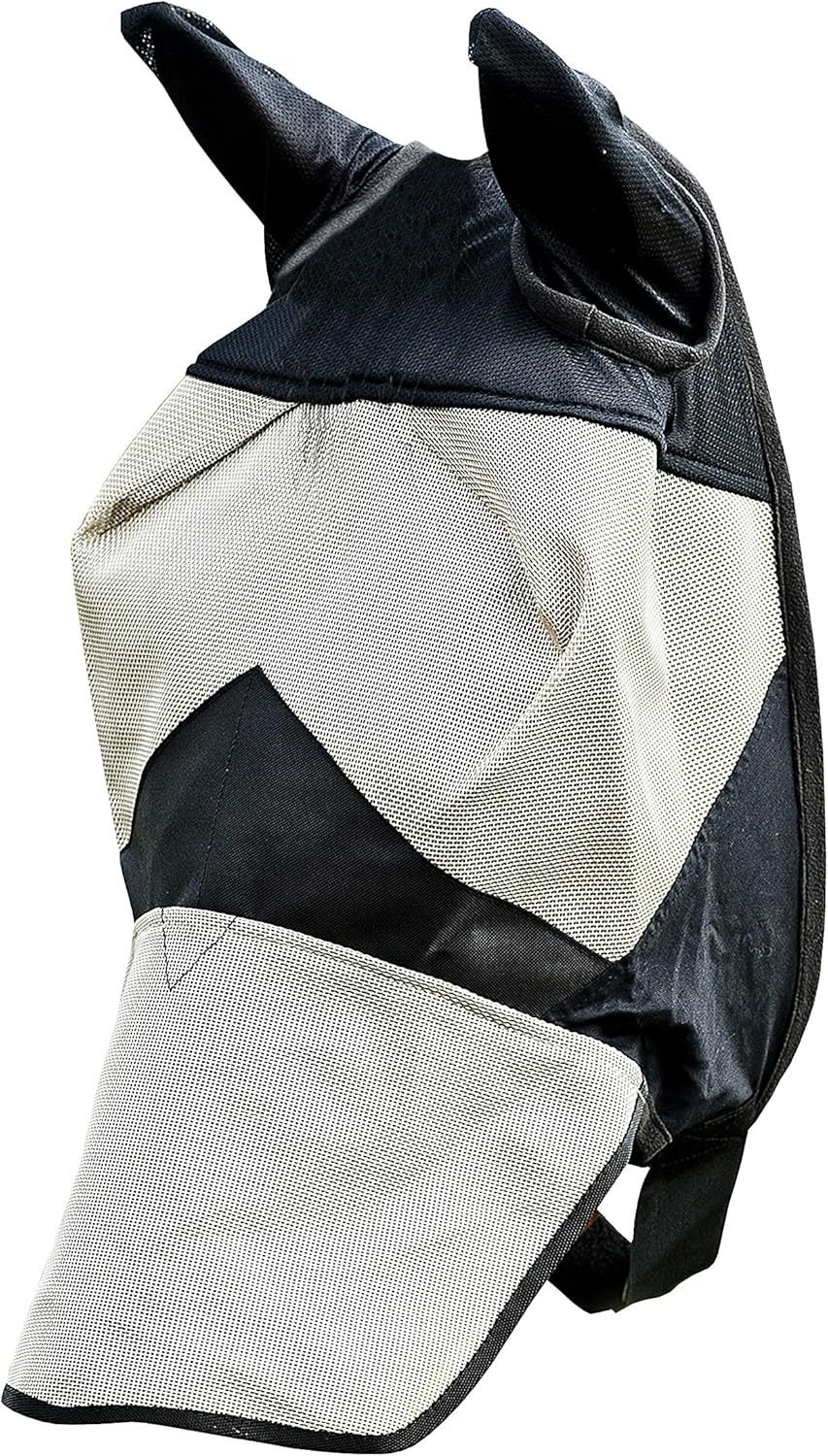 Horse Fly Mask with Full UV Protection Long Nose Cover and Ears
