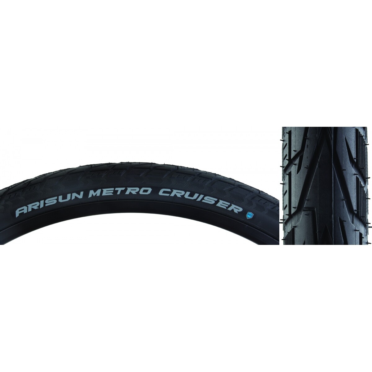 Arisun Metro Cruiser 700x32 Wire TPI 60 фунтов на квадратный дюйм 75 Черный/Черная светоотражающая дорожная шина