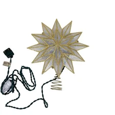 Kurt S. Adler 12-Point Capiz Gold Star Christmas Treetop, 9"