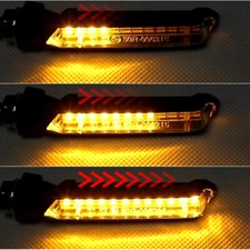 Produktbild - 4 Stück M8 LED Motorrad Blinker 12V | Sequentiell Lauflicht | E-geprüft