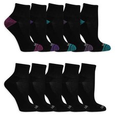 Fruit of the Loom Cushion Ankle Socks for Women, Sizes 8-12 10-Pack