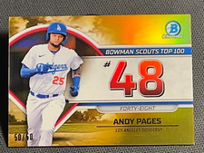 2023 Bowman Chrome GOLD REFRACTOR BOWMAN SCOUTS TOP 100 #48 Andy Pages 50/50