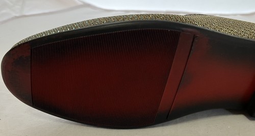 Giorgio Brutini Glitter Tassel Loafers 8.5D Red Sole Metallic Mesh Slip-On - Picture 19 of 22