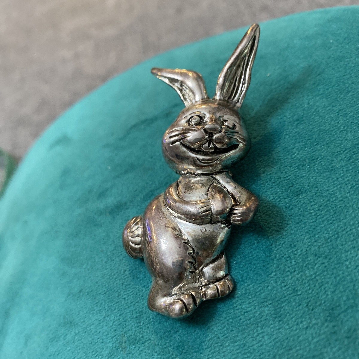コメント値下げ⭐︎HARPO Silver Rabbit Brooch うさぎ Vintage Signed BEST Bunny Rabbit Brooch Pin Pendant Silver