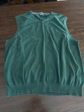 VTG 80s 90s IZOD Green Preppy Cardigan Golf Sweater Vest Men s Size Large
