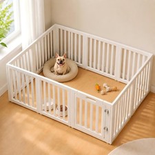 Dog Playpen W/ Door Dog Pen Indoor Easy Assemble Dog Play Pen Puppy Playpen Cat