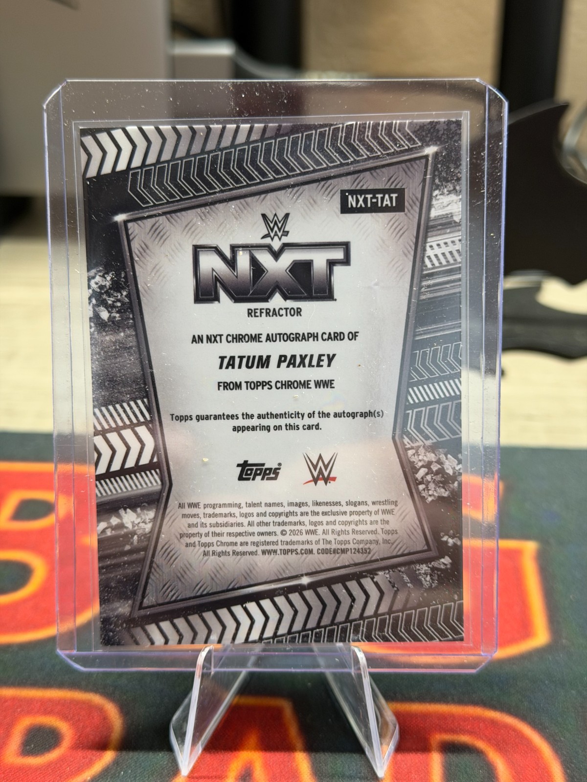 2025 Topps Chrome WWE Tatum Paxley NXT On Card Auto Refractor Autograph view 2