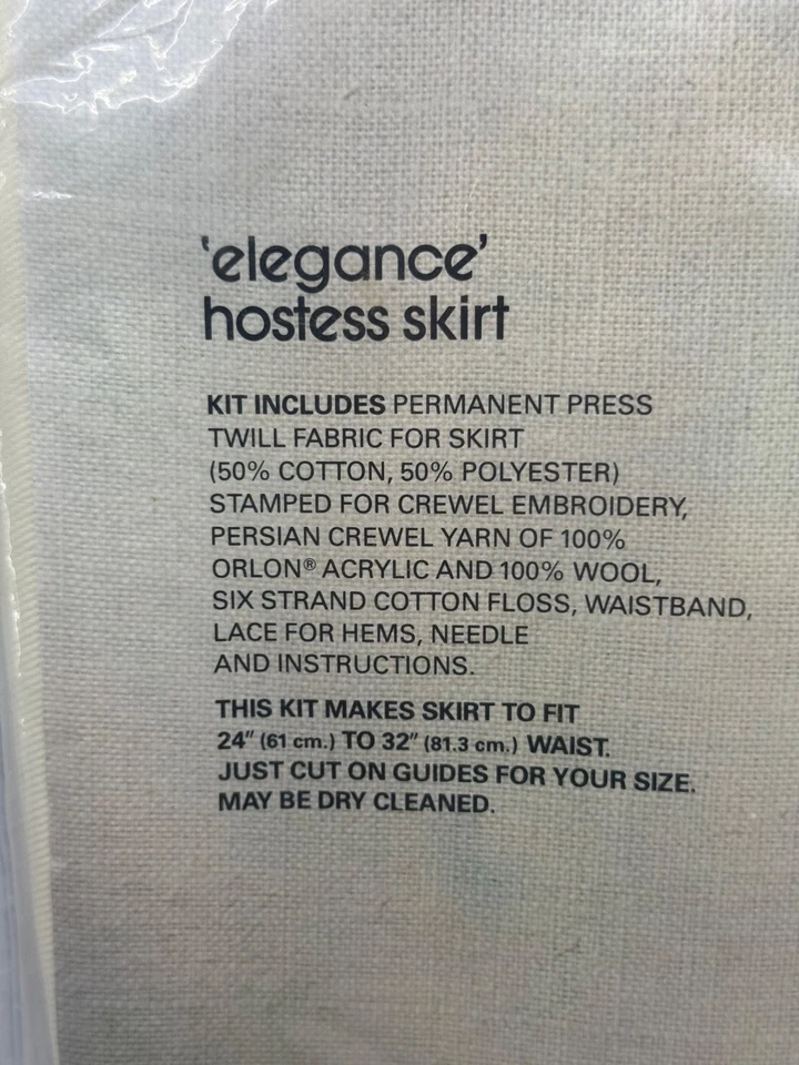 Bucilla Moda Needlecraft Elegancia Anfitriona Falda Crewel Bordado Kit 3354 Foto 3 de 4