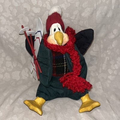 Russ Berrie Country Folks Christmas Igloo The Penguin With Skis Shelf Sitter