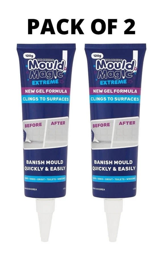 2X MOULD MAGIC EXTREME GEL REMOVER 120G TUBE SILICONE GROUT GENUINE - FREE P&P