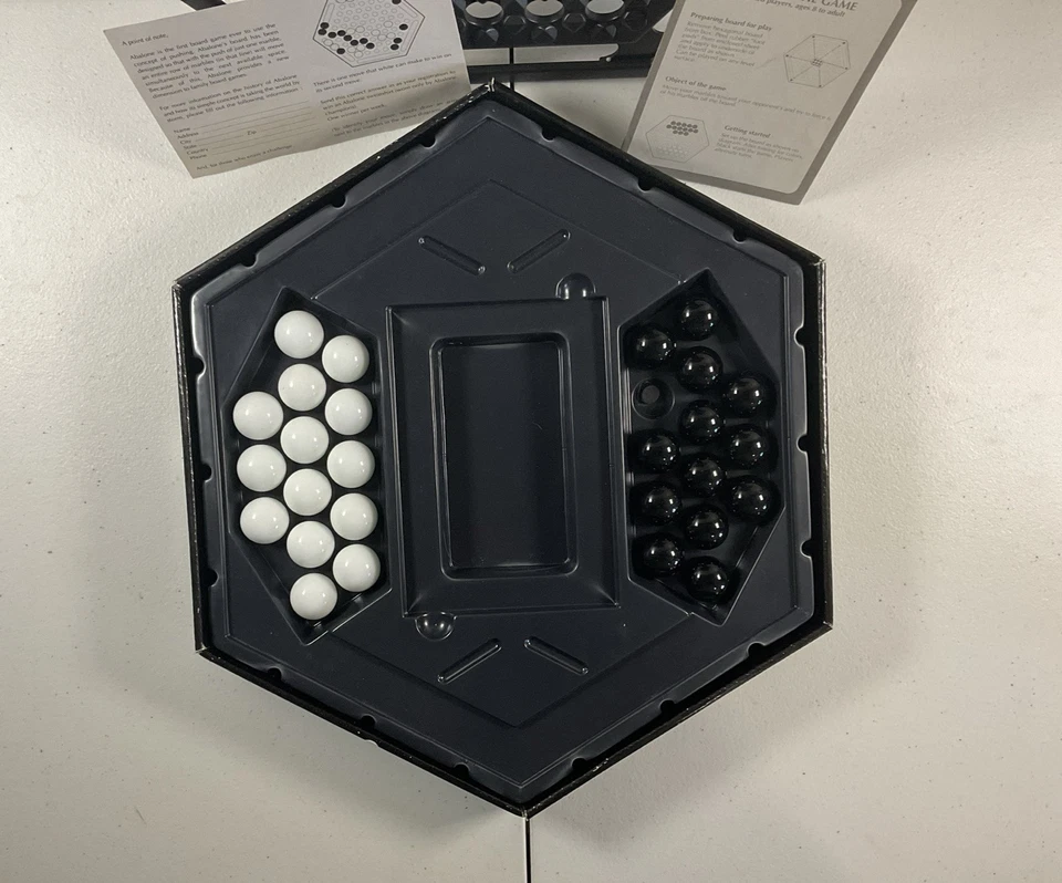 Vintage 1990 Abalone Board Game 7360 By Galoob Missing One Black Marble - Image 4 of 4