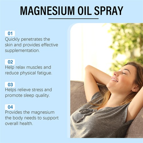 60ML Magnesium Oil Spray Sleep Essential Oil Mist Improve Sleep&Skin Condition - Picture 5 of 14
