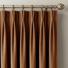 Extra Adjustable Length Gold Brown Velvet Curtains 94 Inch for Living/Dining
