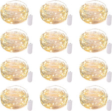12 Pack LED Fairy Lights Battery Operated String Lights - 7Ft 20LED Waterproof S