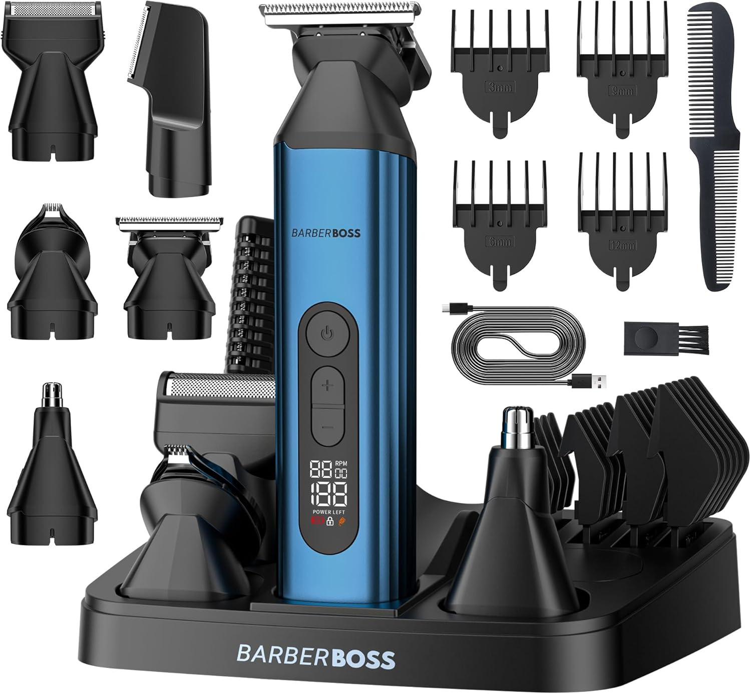 Rasoio Elettrico 5 in 1 Uomo: Tagliacapelli e Trimmer Tutto in Uno