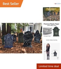 Halloween Tombstone Decorations 6 Pack Yard Signs Outdoor Graveyard Decor
