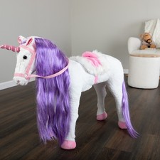 Ride on Horse Unicorn Toys Plush Ride on Toys for Kids Ages 3 and Up