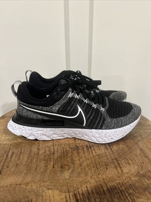 Size 10-Nike Mens React Infinity Run Flyknit 2 Shoes Black Grey White CT2357-101