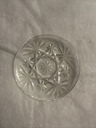 ANCHOR HOCKING CLEAR GLASS PUNCH CUPS / STARBURST PATTERN / With Serving Dish - Picture 6 of 7