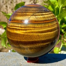 3.83LB Natural Tiger's eye stone quartz Sphere crystal ball rock Healing