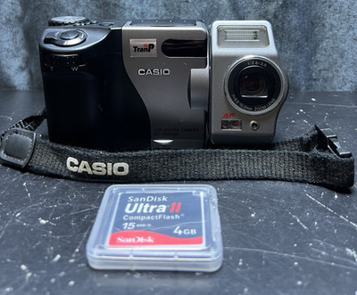 VTG Casio Digital Camera QV-7000SX Flip 2x Zoom AF 4GB Memory Card Tested Works