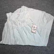 Vintage Barbizon Mint Green Nightgown Lace Floral Large NWT Cottage Granny Core
