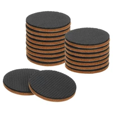 16 Pcs 2" Round Felt & EVA Furniture Pads, Floor Protectors, Brown+Black