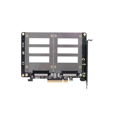 U.2 SSD to PCIe X8 Adapter PCIE 4.0 to Dual 2x U.2 SFF-8639 Disk Riser Card 20mW